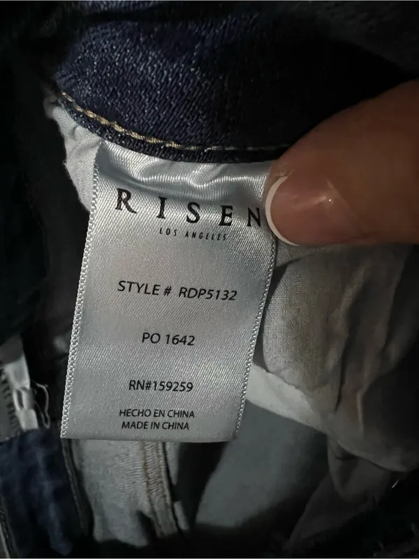 Risen High Rise Distressed Raw Hem Long Inseam Straight Leg Denim Jeans - Image 11