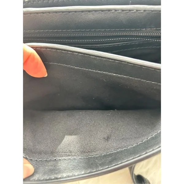 Michael Kors Cary Leather Saddle Crossbody bag Magnetic flap closure bag black h - Image 5