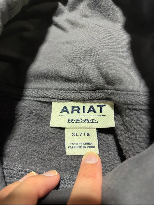 Ariat Charcoal Pullover Sweatshirt with sequin Letters xl - Image 2