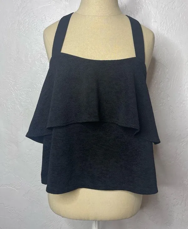 Madewell Layered Tank Top Size Medium Black - Image 2