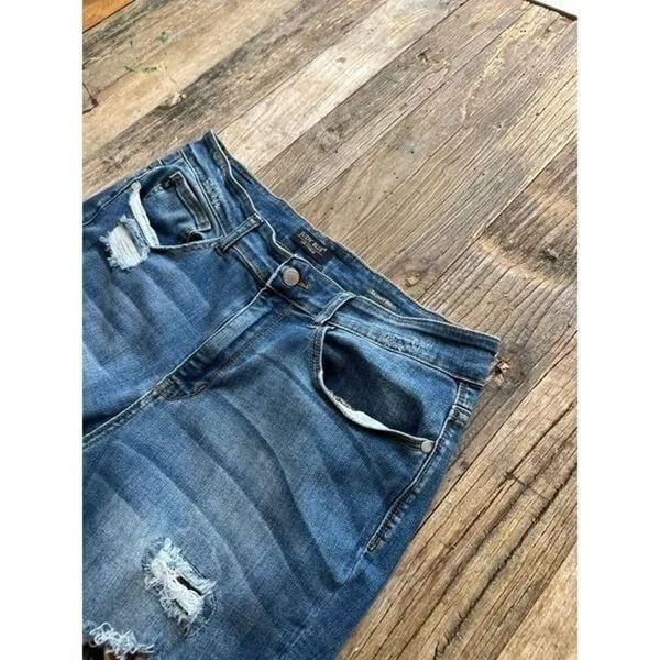 Judy Blue Skinny Fit Leopard Lined Jeans Womens 16W Distressed Stretch‎ Denim - Image 4