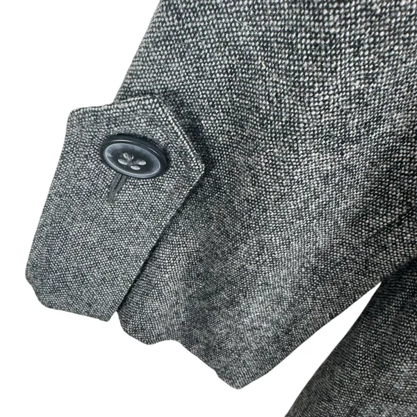 CAbi Wool Blend Shakespeare Tweed Brown Single Breasted Pea Coat Chic Size‎ 4 - Image 5