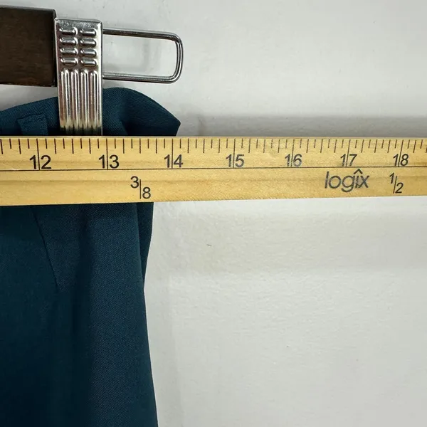 Vtg Fashion Bug Pencil Skirt 6 Teal Belted Retro‎ Mod Minimalist Office Career - Image 6