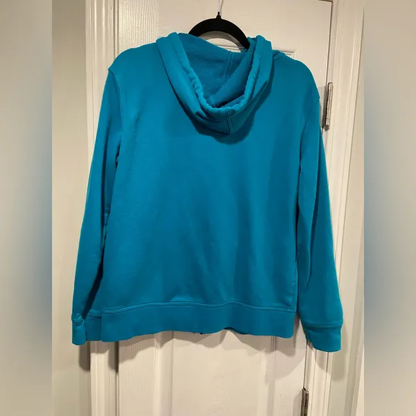 Champion Size M Turquoise Full Zip Cotton Blend Hoodie Sweatshirt Pockets - Image 7