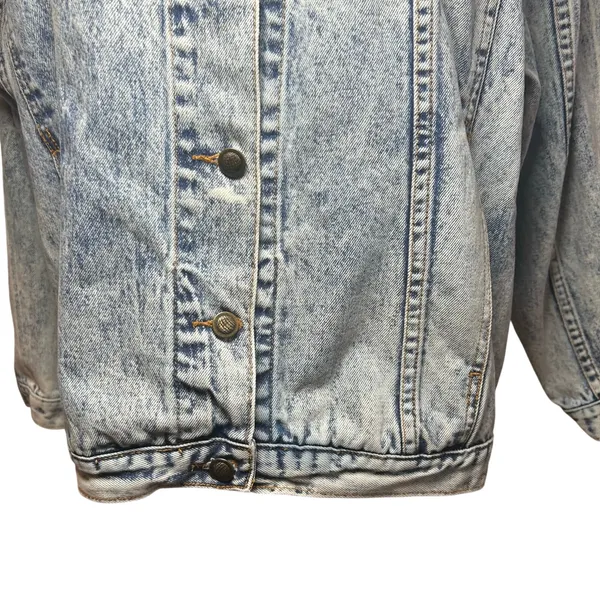 VTG 90s Ocean Denim Acid Wash Lighthouse Jacket Scenic Art Oversized XL - Image 16