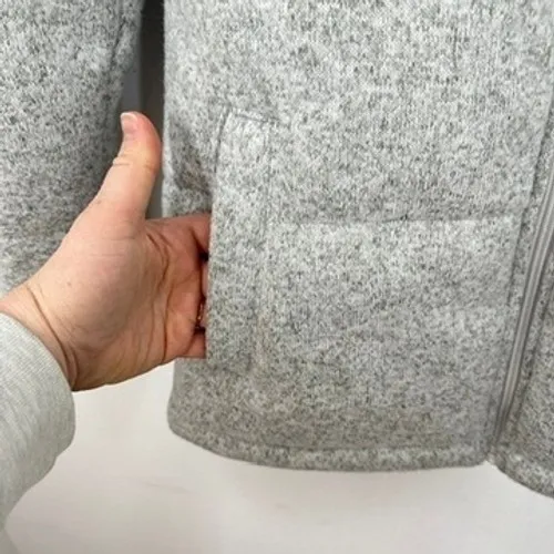 New Balance Women Sweater Fleece Quilted Jacket Light Gray Full Zip Athletic NWT - Image 8