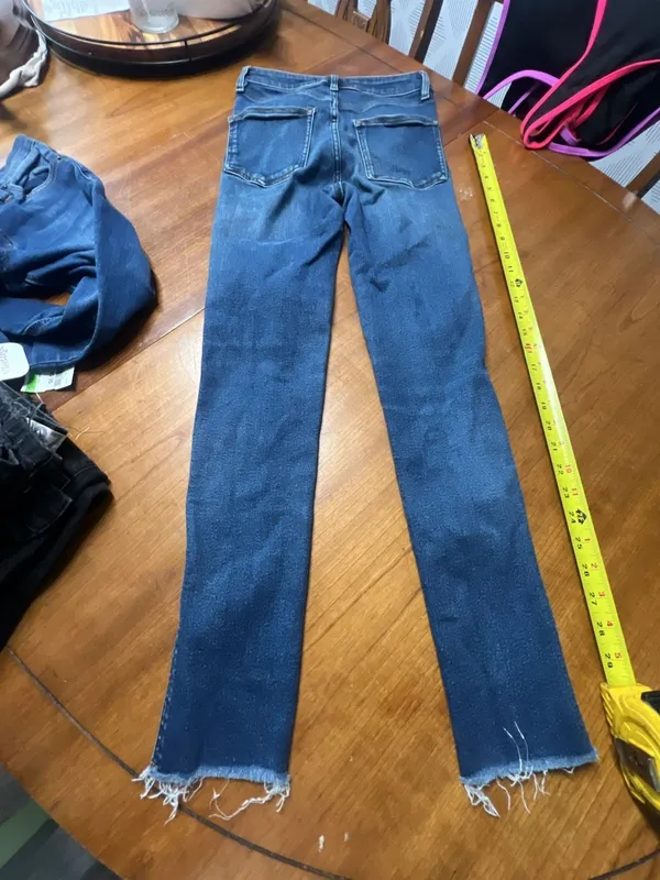 27 Twenty-Seven High Rise Raw Hem Straight Leg Jeans - Image 4