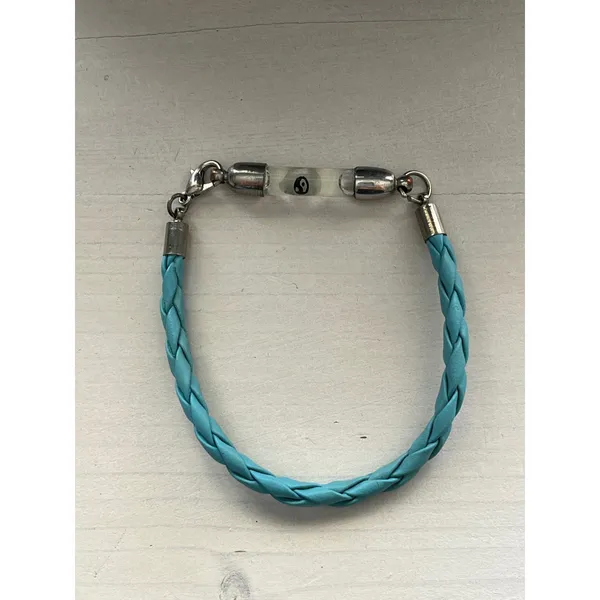 Braided Blue Faux Leather Bracelet with‎ Jenna Name Charm Accessory - Image 3