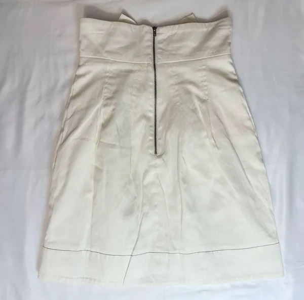 French Connection Ultra High Rise Bow Midi Skirt - White - 0 - Image 7