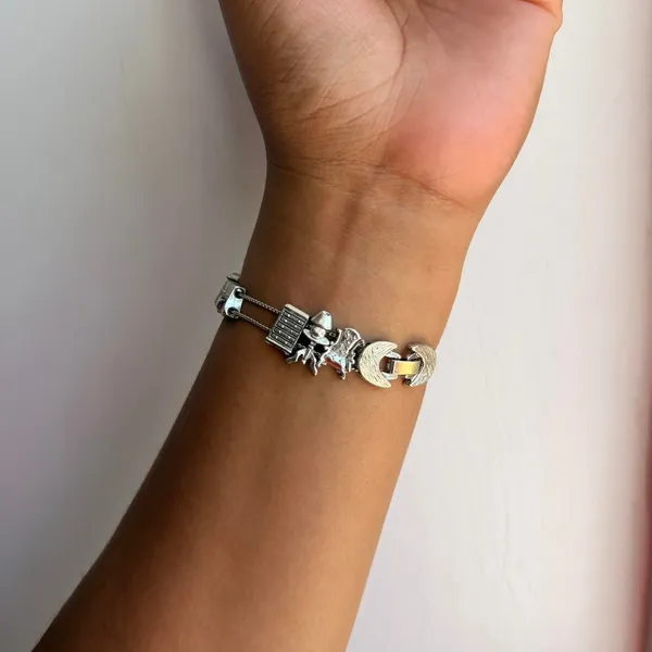 Silver Tone Furniture Themed Sliding Charm Bracelet - Image 3