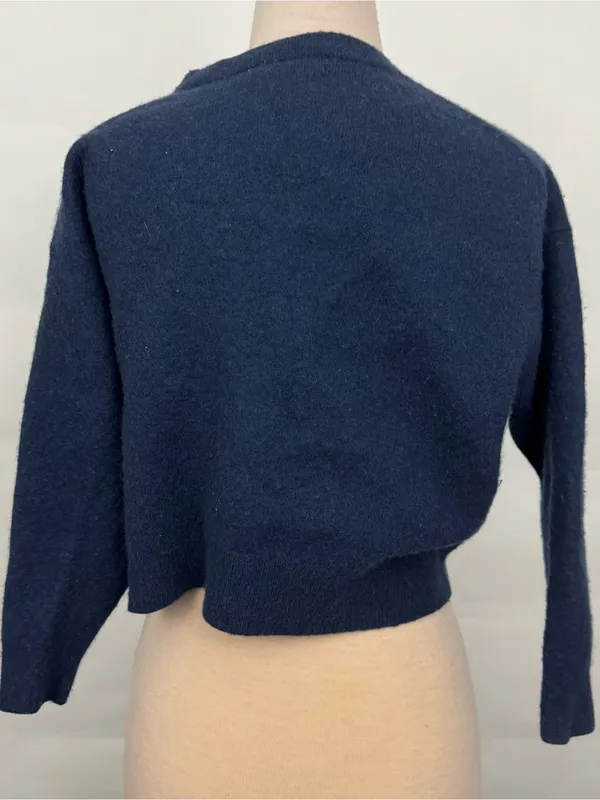 Athleta Apline Wool Cashmere Crewneck Sweater Navy Large - Image 2