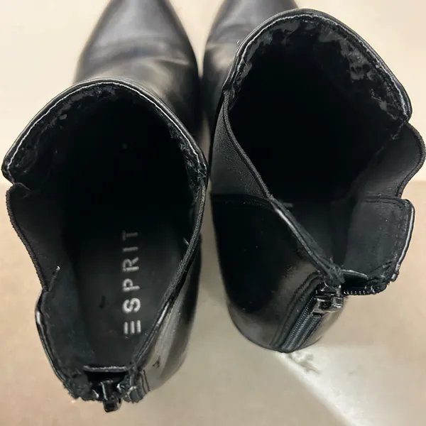 Esprit Booties Elegant Black Leather Ankle Booties 7 M - Image 2