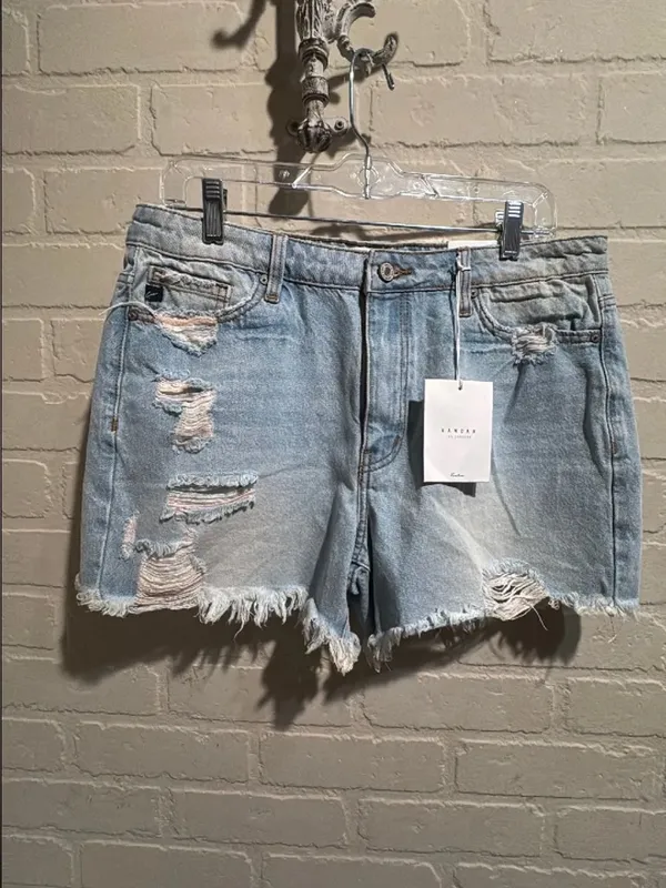 Kancan Distressed Denim Women Shorts NeW large - Image 5