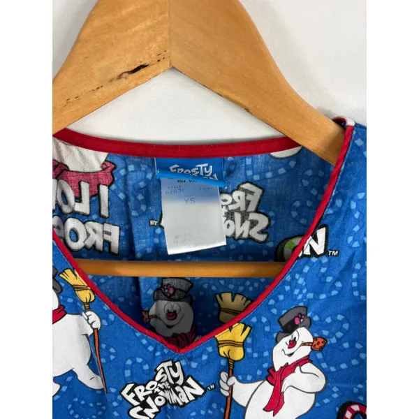 Disney Frosty the Snowman Short Sleeve Scrub Top Size XS - Image 2