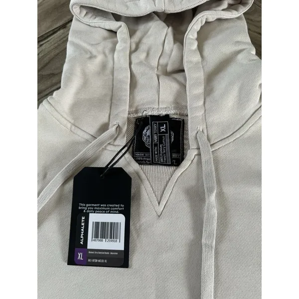 ALPHALETE Women’s Terry Oversized Hoodie - Moonstone,Size XL - Image 6