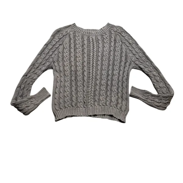 🤍 MARRAKECH Gray Cable Knit Cotton Sweater 🤍 Women’s Small‎ Cozy Classic - Image 2