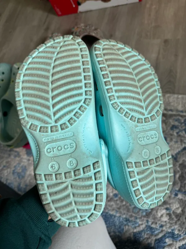 Crocs Shimmer Blue Clogs - Image 3