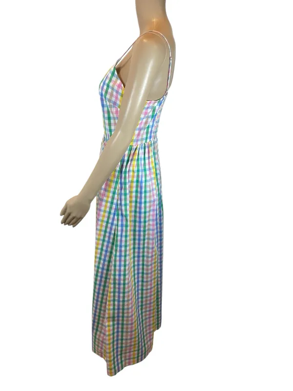 J.Crew Maxi Sleeveless Pastel Gingham Maxi Dress size 2 - Image 3