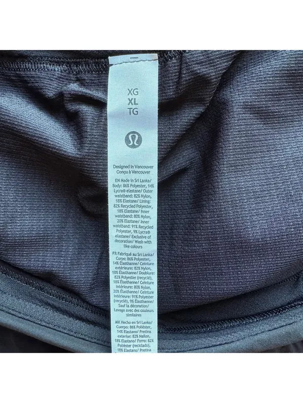 Lululemon Fast & Free Short High Rise 3” Split Black Size XL/Size 12 NWT - Image 5