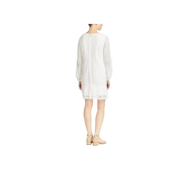 RALPH LAUREN White Cotton Voile Floral Eyelet Dress Size 10, $55, B53 - Image 14