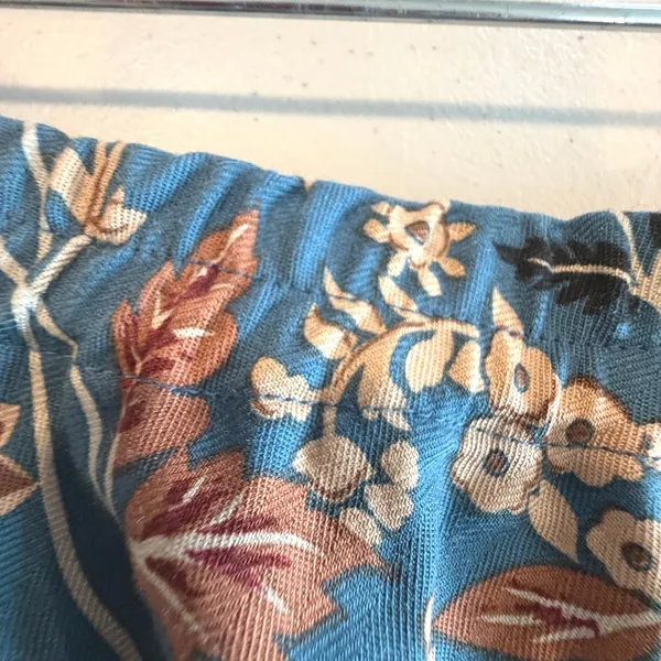 Monterey Bay Floral Maxi Skirt‎ Blue Tan Rayon A-line Elastic Waist Women's XL - Image 4