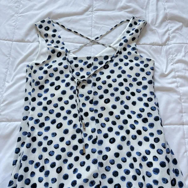NWT Womens Size Small White Blue Polka Dot Tank Maxi Dress‎ Summer Beach Classic - Image 10