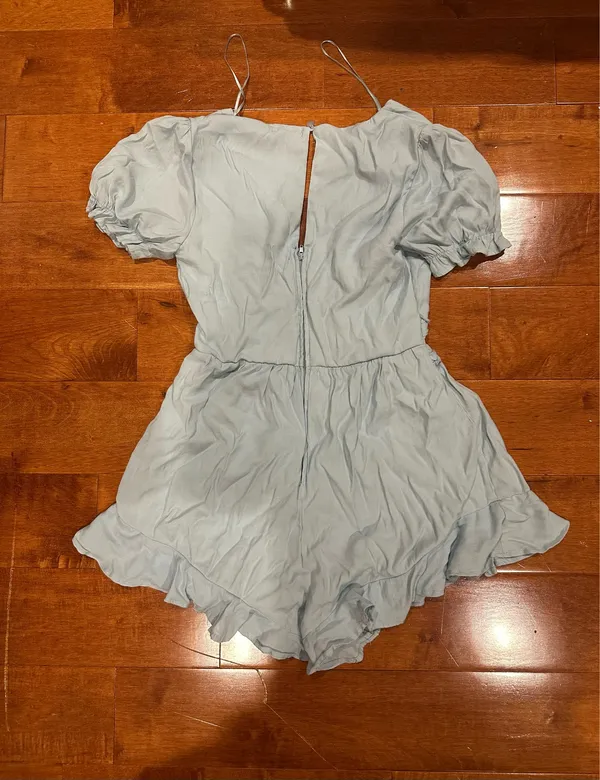 Francesca’s Light Blue V Neck Romper - Image 2
