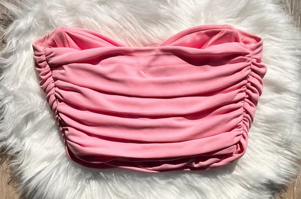 Blogger Fave Pink Strapless Structured Corset Crop Top - Image 4