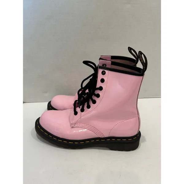 Dr. Martens 1460 Boot Womens Size 6 Pink Patent Leather 8-Eye Lace Up‎ Combat - Image 6