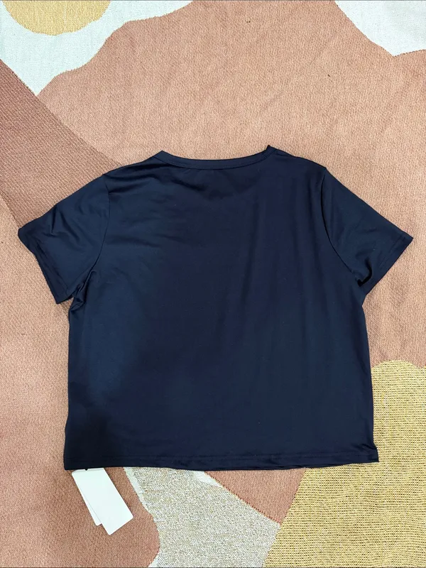 Navy Boxy Short-Sleeve Tee Shirt - Image 5