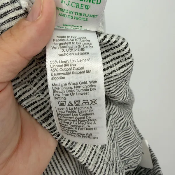 J.Crew Linen Cotton‎ Striped Drawstring Pants Black White Womens Size 6 NEW - Image 5