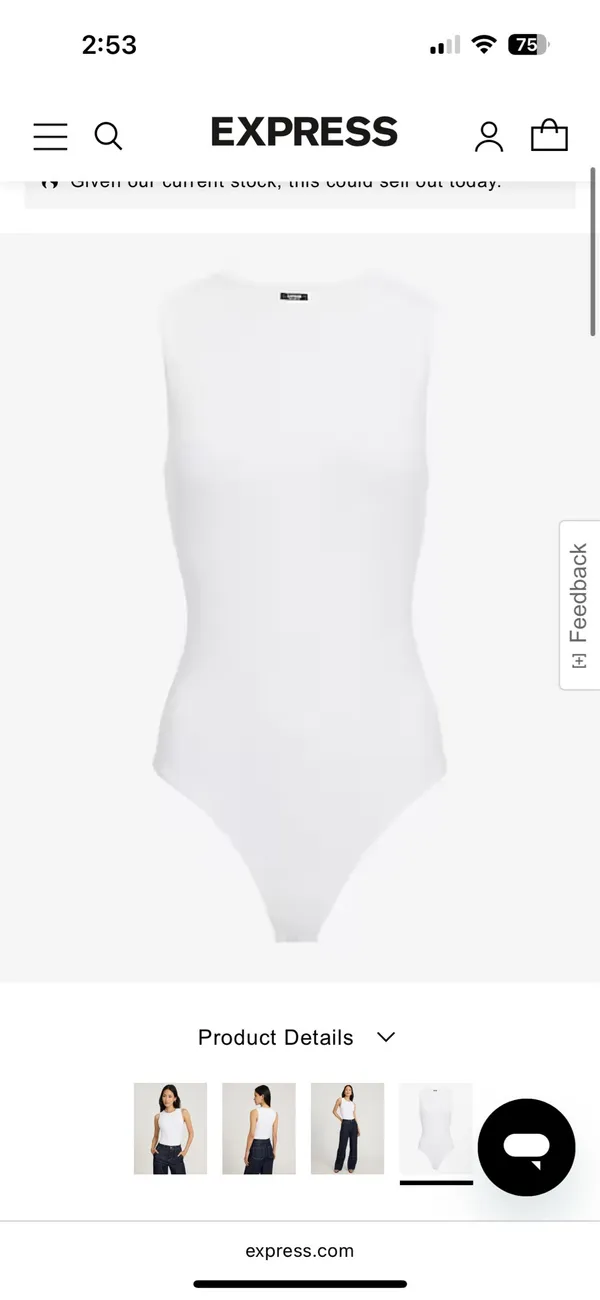 White Express Bodysuit Body Contour - Image 2
