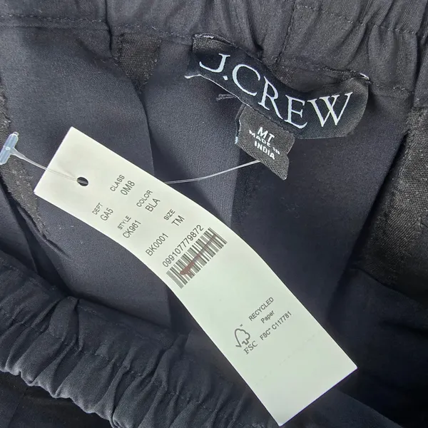 J.‎ Crew NWT Black Pleated Tie Waist Mini Skirt Lace Trim Size Medium - Image 4