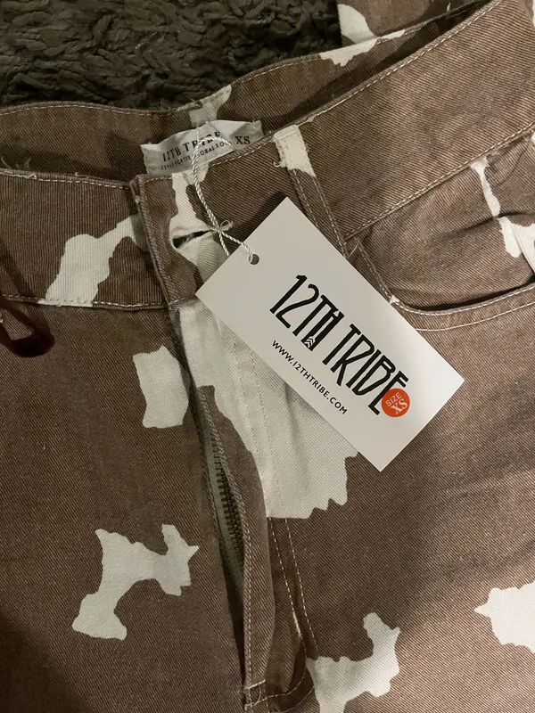 12th Tribe Women’s Cow Print Brown & White Jeans- 48% Off and ! - Image 2