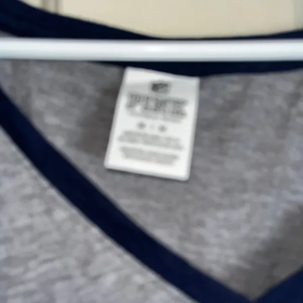 Victoria's Secret PINK NFL New England Patriots Go Pats Raglan V-Neck T-Shirt. P - Image 2
