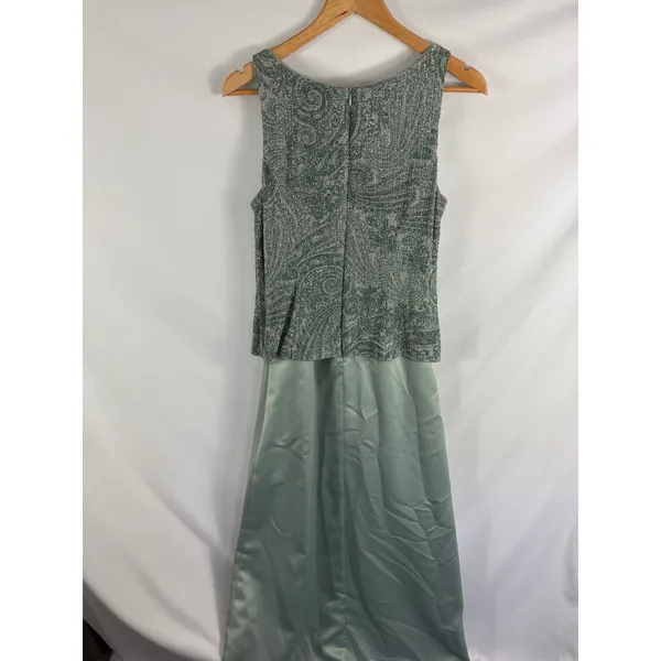 Alex Evenings Mother of the Bride Elegant Green Gown and Jacket Size 10 - Image 5