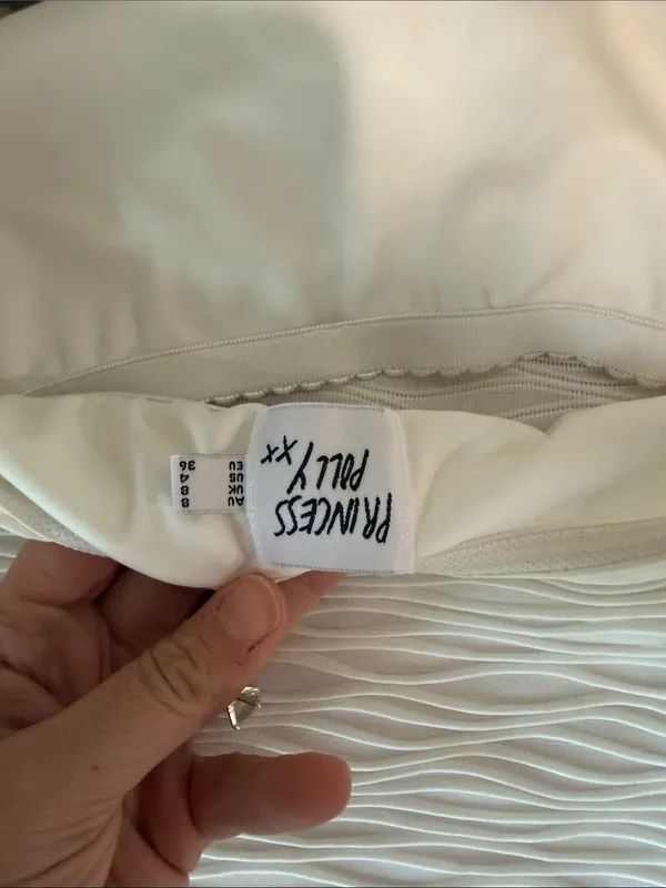 Princess Polly White Textured Strapless Bodysuit - Image 4