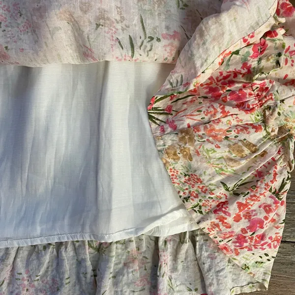 Meet Me In Santorini Floral Puff Sleeve Babydoll Cottagecore Mini Dress - XS 💚🎀 - Image 15