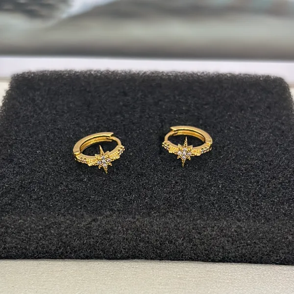 13mm Small Star Gold Hoop Earrings for Men Women Streetwear Punk Hip Hop Unisex Earrings - Image 6