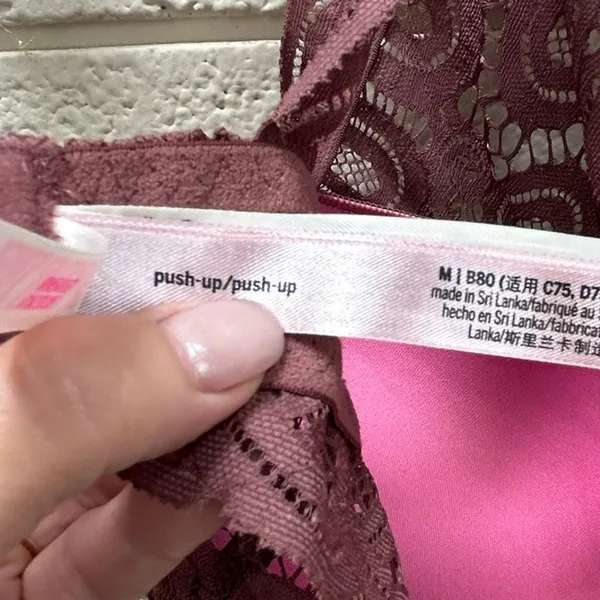 PINK Victoria’s Secret lace halter padded push-up bralette size M - Image 4