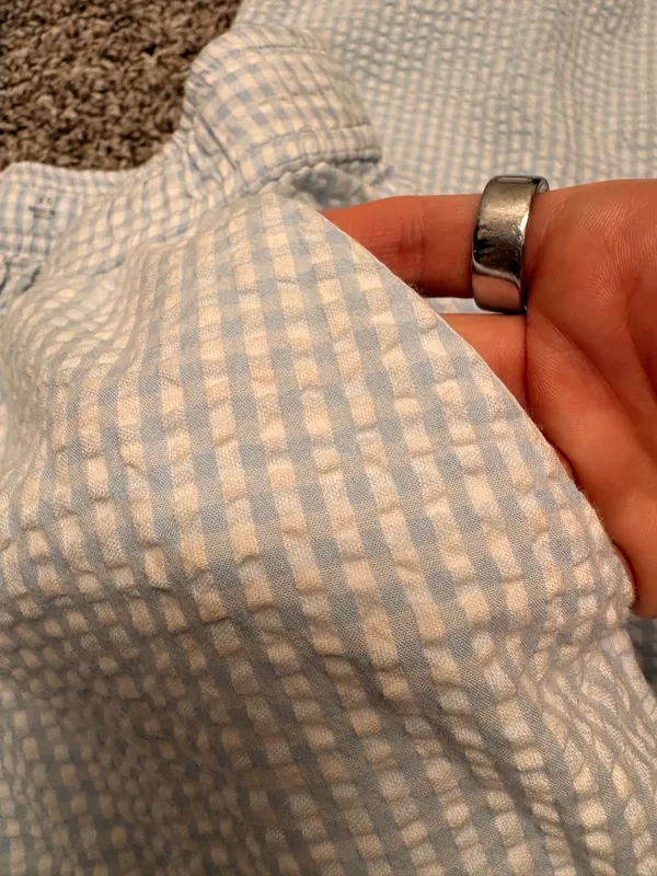 Hollister Blue and White Striped Pants - Image 4