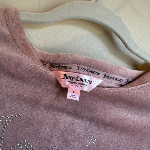 Juicy Couture Velvet Fleece Short Sleeve Shirt Lounge Top - Image 3