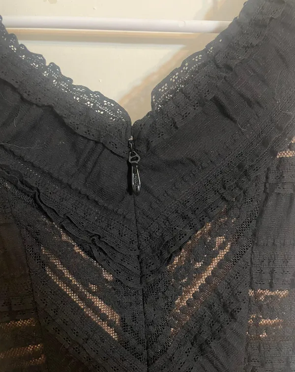 Black Lace Mini Dress - Image 13