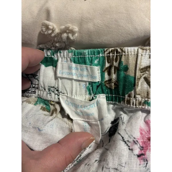 Coastal Linen Wide Leg Capri Pants Cynthia Rowley Amalfi Coast L Euro Summer - Image 6