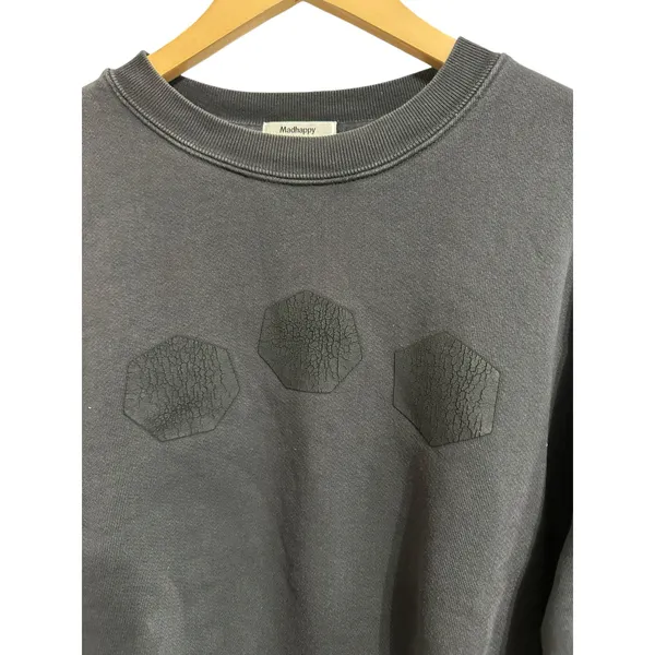 Madhappy Heavy‎ Cotton Mineral Wash Charcoal Grey Sweatshirt M streetwear - Image 2