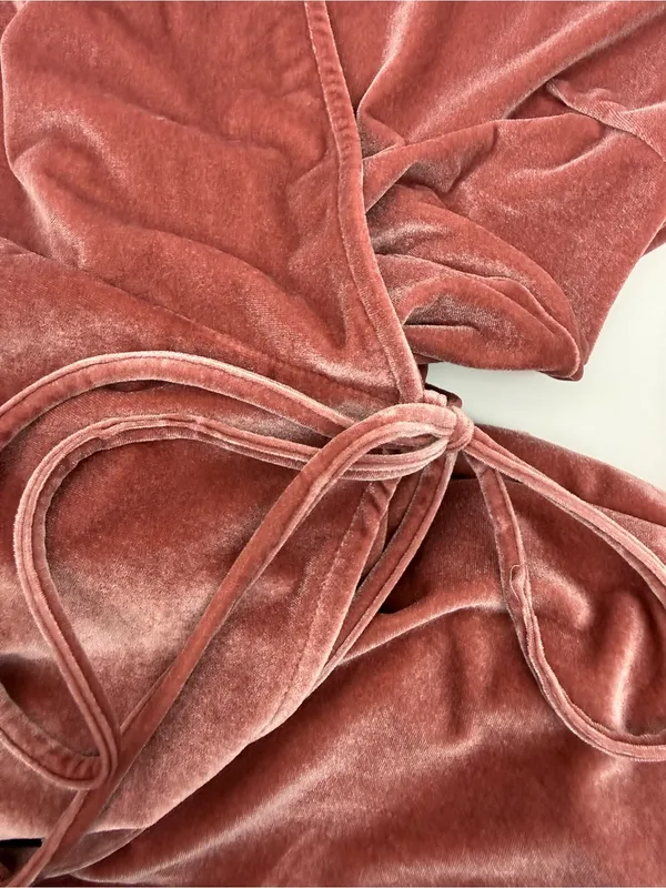 Baltic Born Meghan Velvet Wrap Maxi Dress Blush Pink Mauve Event Evening Wedding - Image 10