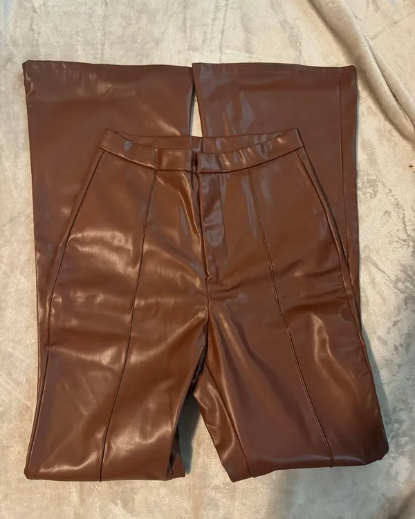 SheIn Brown Leather Pants - Image 2