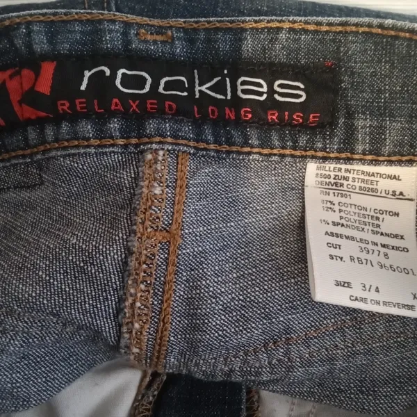 Rockies vintage relaxed long Rise cowgirl rodeo women's jeans size 3/4 - Image 4