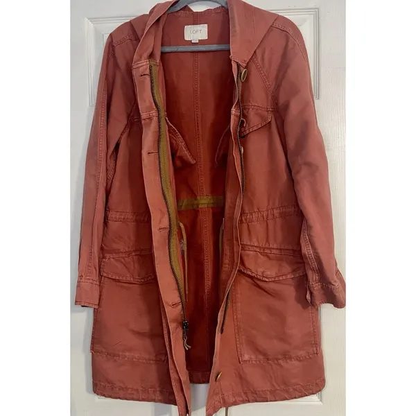Ann Taylor burnt orange Jacket / Coat Women's size XS Knee Length Hood - Image 11