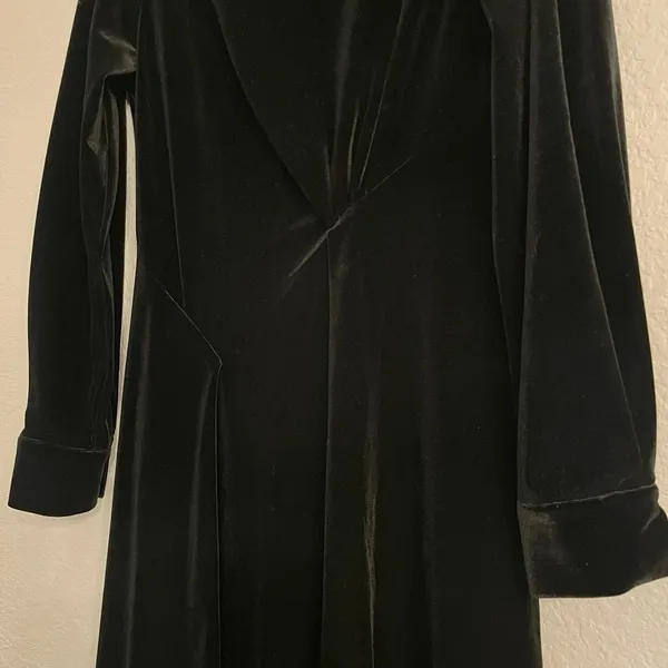 Soft Surroundings Saorise Velvet‎ Dress 4 High Neck Asymmetric Evening Wedding - Image 5